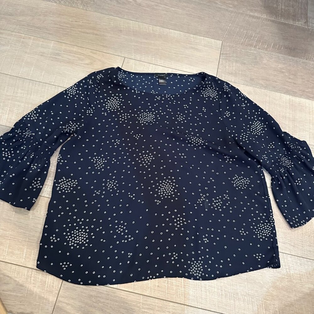 ANN TAYLOR WOMENS LARGE 3/4 SLEEVE BLOUSE